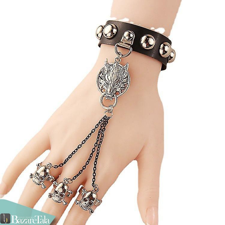 دستبند حلقه چرم
