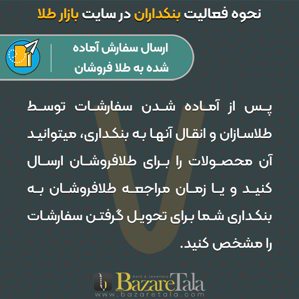 7-ارسال سفارش آماده شده به طلافروشان